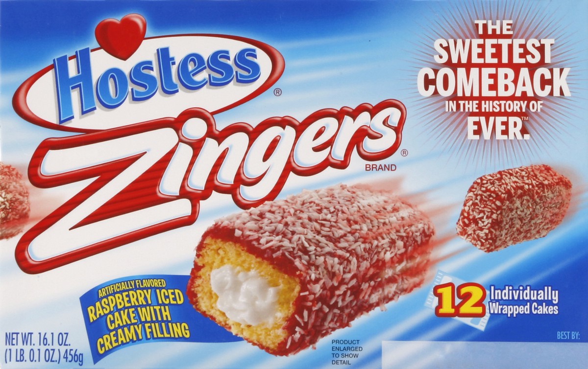 slide 1 of 4, Hostess Raspberry Iced Zingers, 12 ct