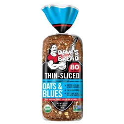 Dave''s Killer Bread Organic Oats & Blues Bread Thin-Sliced, Organic Oats & Blue Cornmeal Topped, 20.5 oz Loaf