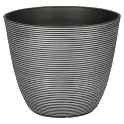 L&G Roman Ribbed Planter Grey, 12 in