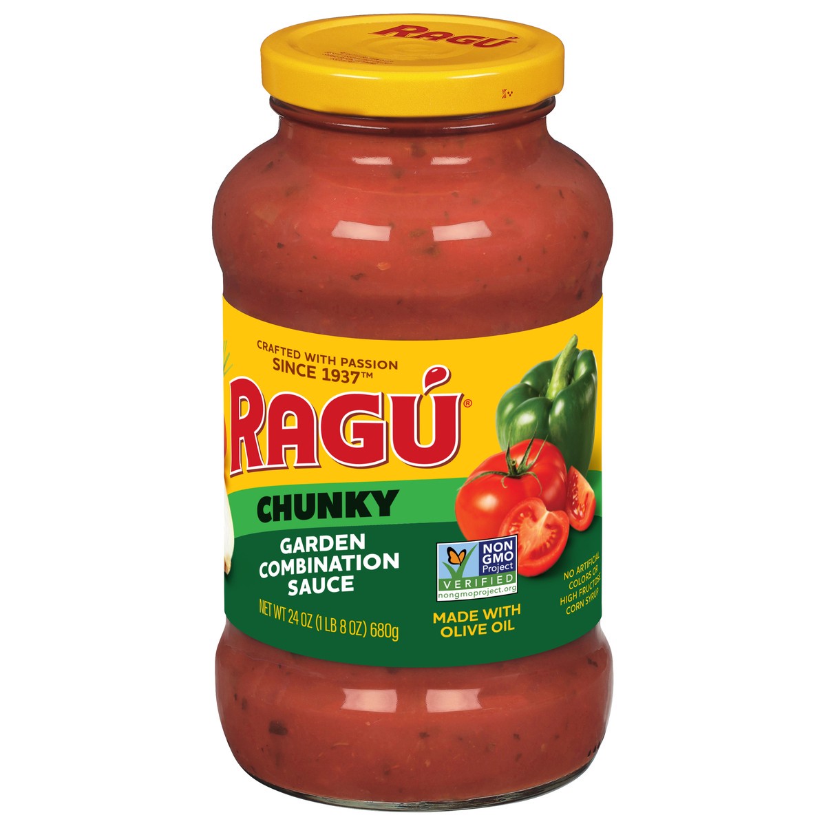 slide 3 of 9, Ragu Chunky Garden Combination Sauce 24 oz, 24 oz