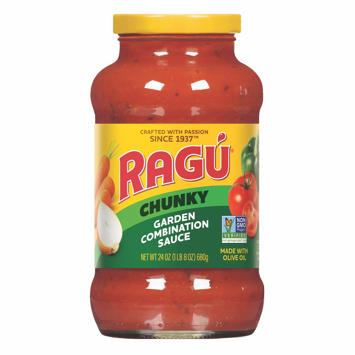 slide 1 of 9, Ragu Chunky Garden Combination Sauce 24 oz, 24 oz