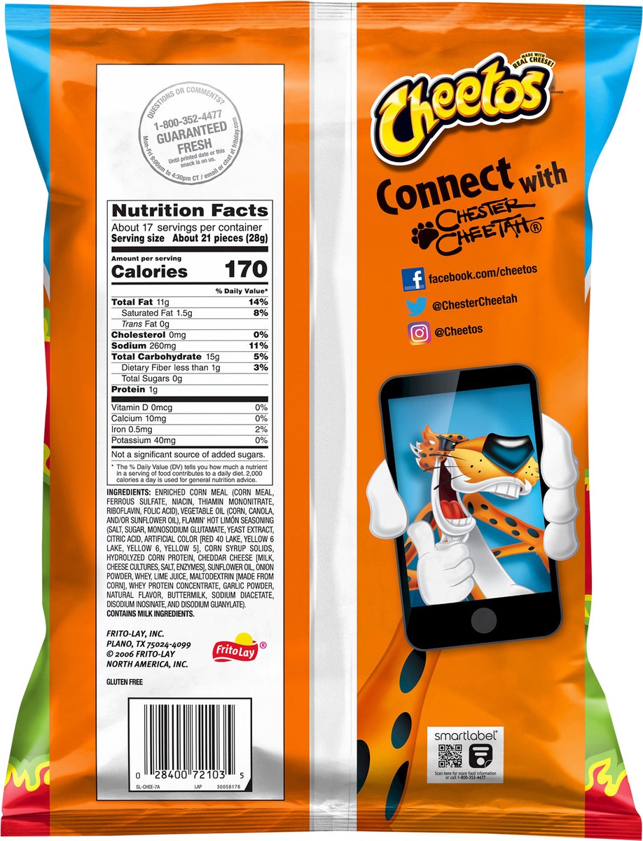 slide 6 of 6, Cheetos Cheese Flavored Snacks, 17.38 oz