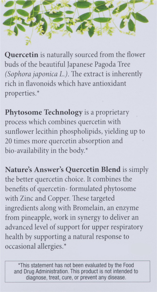 slide 8 of 10, Nature's Answer Quercetin Blend Vegetarian Capsules, 60 ct