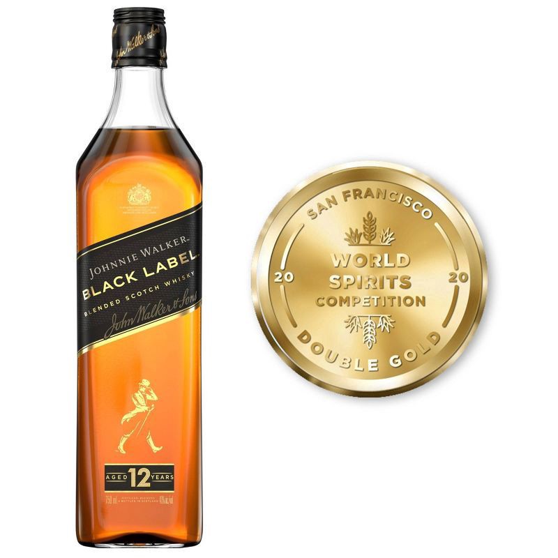 slide 3 of 7, Johnnie Walker Black Label Scotch Whiskey Gift Set, 750 ml