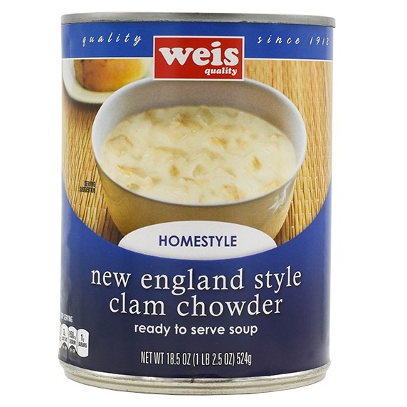 slide 1 of 1, Weis Quality New England Style Clam Chowder Homestyle Ready-to-serve Soup, 18.5 oz