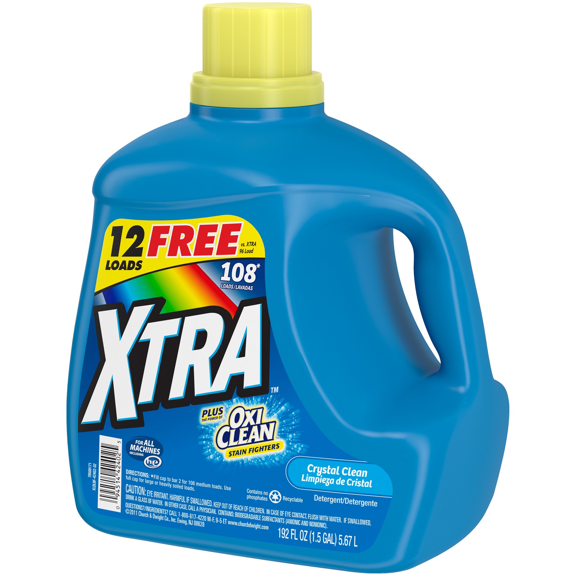 slide 2 of 4, Xtra Detergent, Crystal Clean, 192 oz