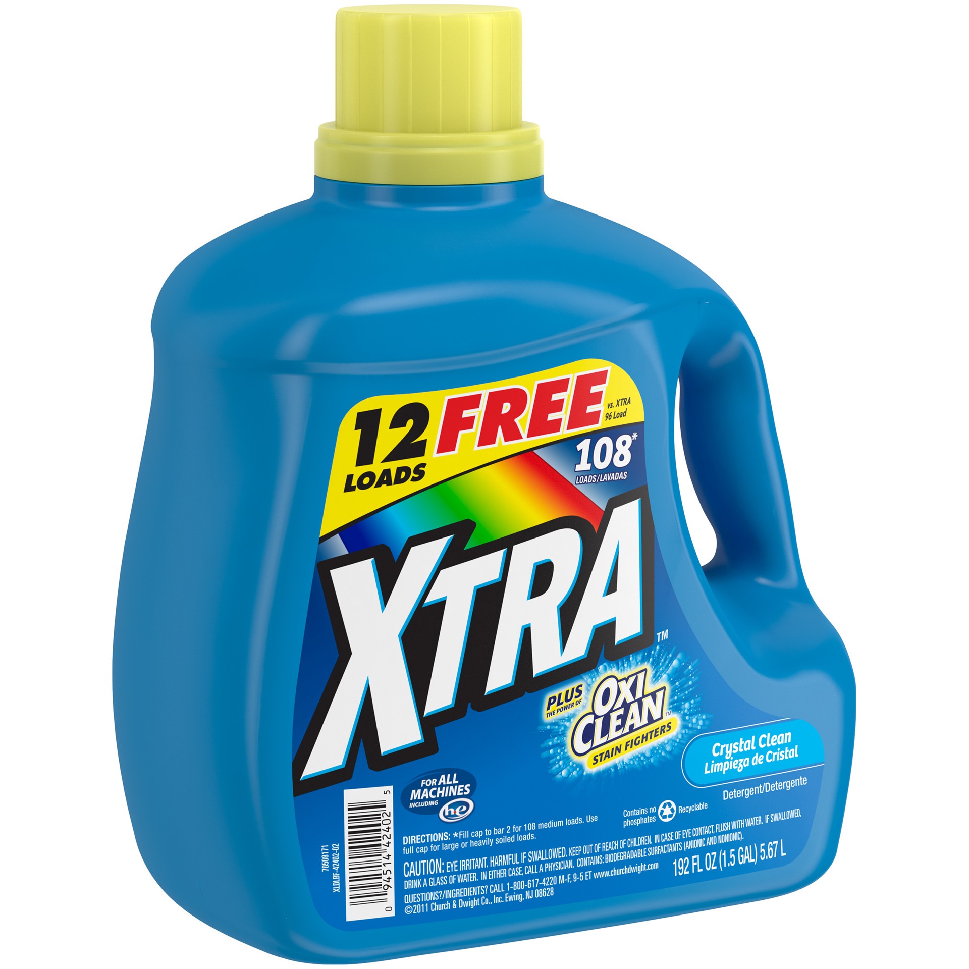 slide 4 of 4, Xtra Detergent, Crystal Clean, 192 oz
