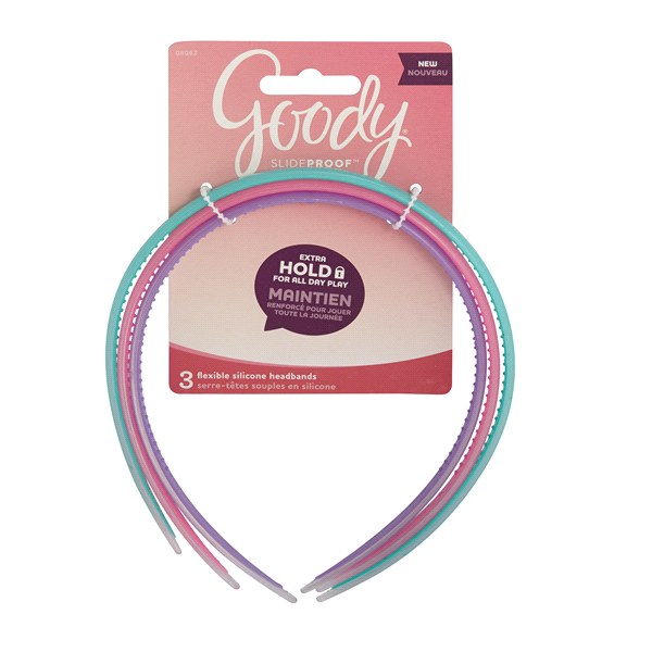 slide 1 of 1, Goody Headband Silicone Flexible, 3 ct