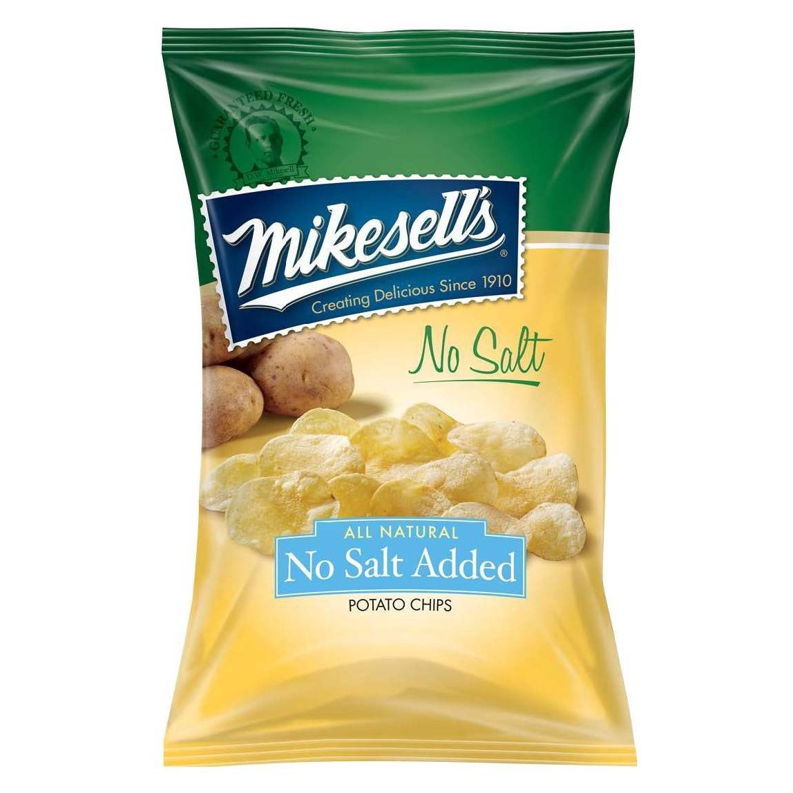 slide 1 of 1, Mikesell's No Salt Potato Chips, 10 oz