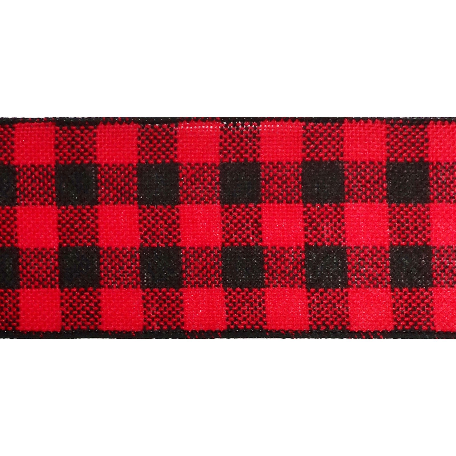 slide 2 of 4, 2.5" X 25ft. Red & Black Buffalo Check Wired Ribbon By Celebrate It, 2.5 in x 25 ft