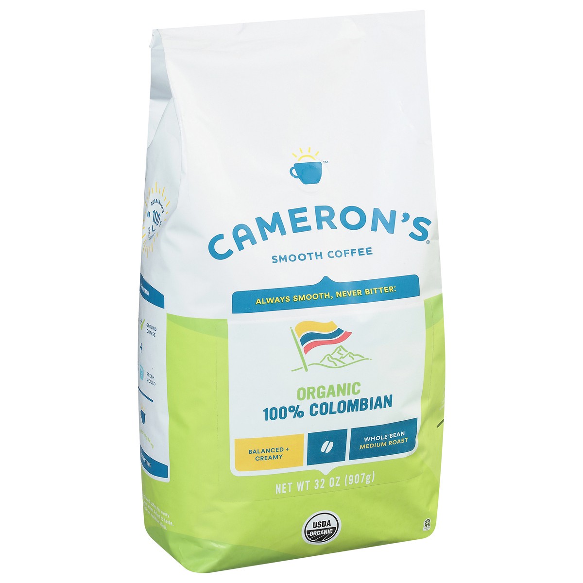 slide 6 of 9, Cameron's Coffee Whole Bean Bag, Organic 100% Colombian, 32oz, 32 oz