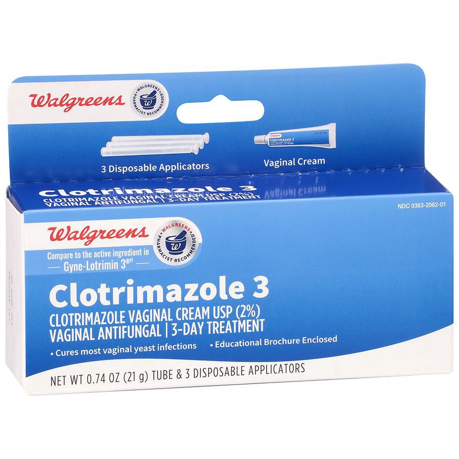 slide 4 of 5, Walgreens Clotrimazole 3-Day Treatment Vaginal Antifungal Cream Applicators, 1 ct