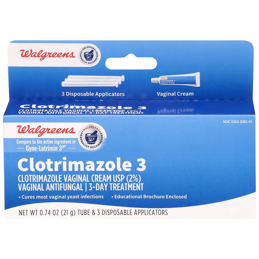 slide 1 of 5, Walgreens Clotrimazole 3-Day Treatment Vaginal Antifungal Cream Applicators, 1 ct