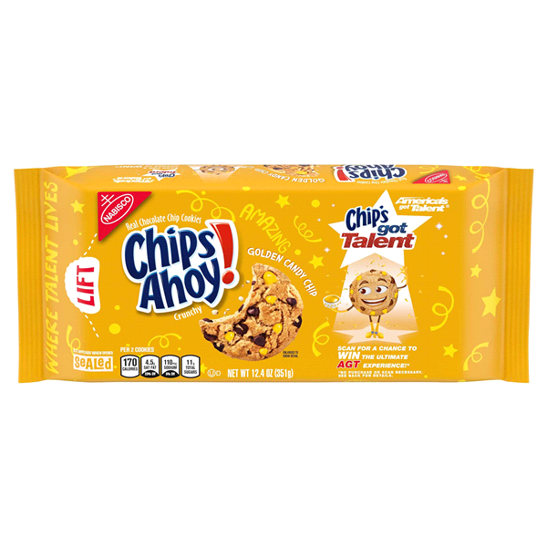 slide 1 of 1, Chips Ahoy! Chip's Got Talent Golden Candy Chip Cookies, 12.4 oz