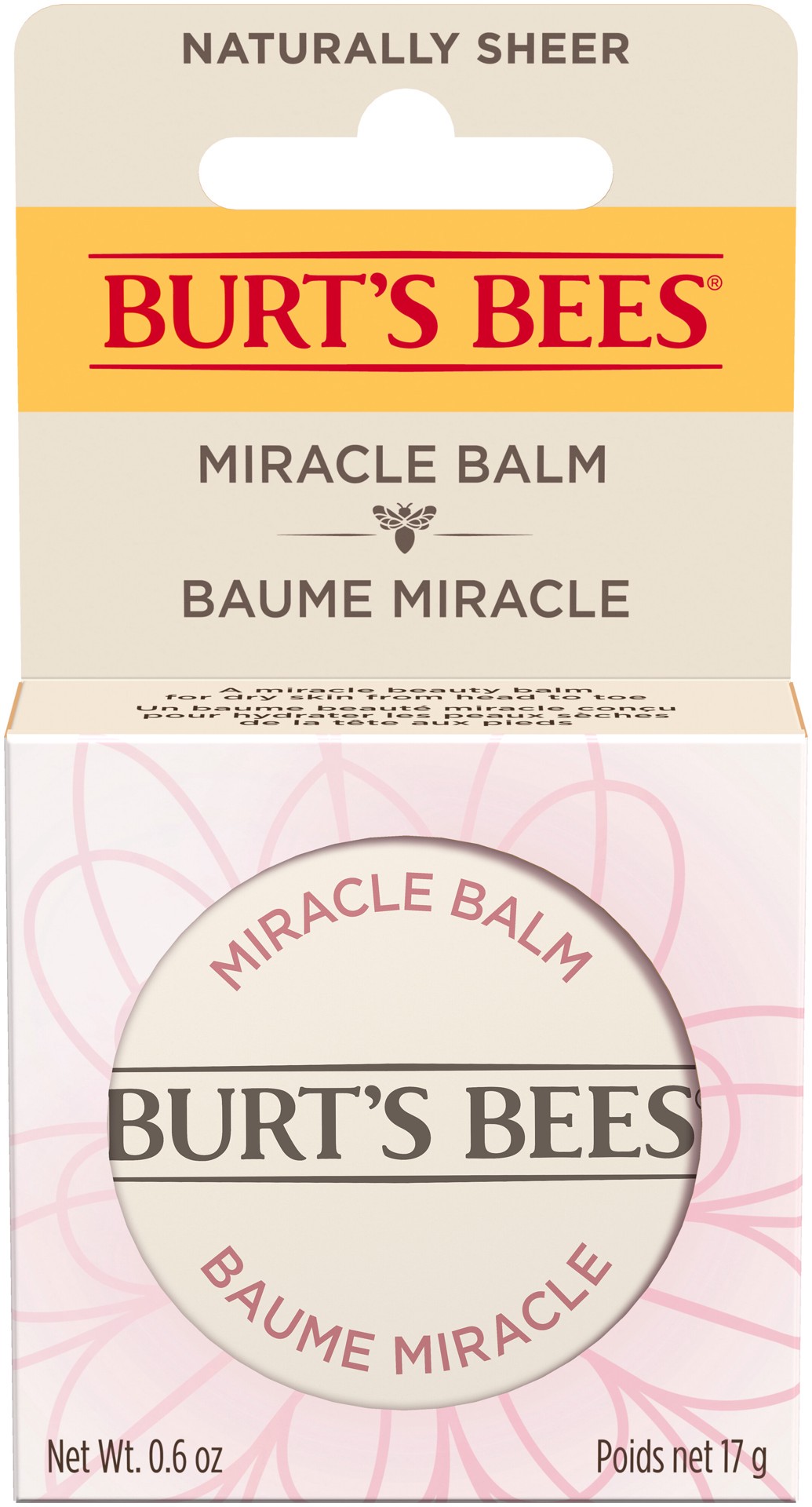 slide 1 of 5, Burt's Bees Miracle Balm, 100% Natural Origin, Naturally Sheer, 0.6 Ounces, 0.6 oz