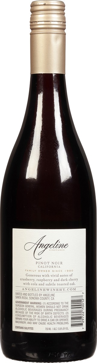 slide 5 of 9, Angeline Pinot Noir, 750 ml