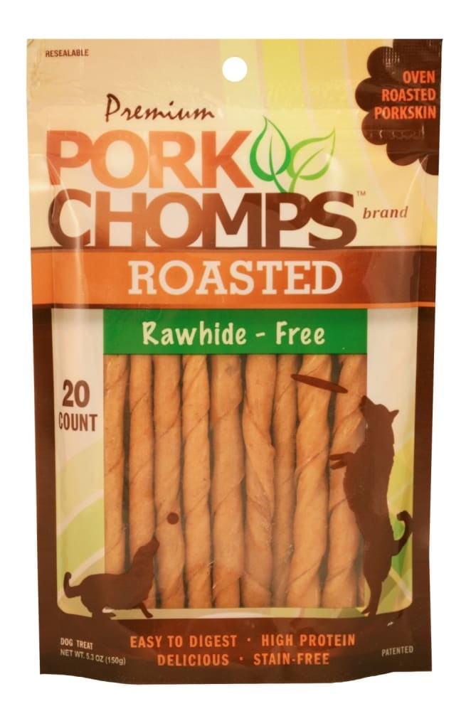 slide 1 of 1, Pork Chomps Roasted Rawhide-Free Small Twist Dog Treats, 20 ct