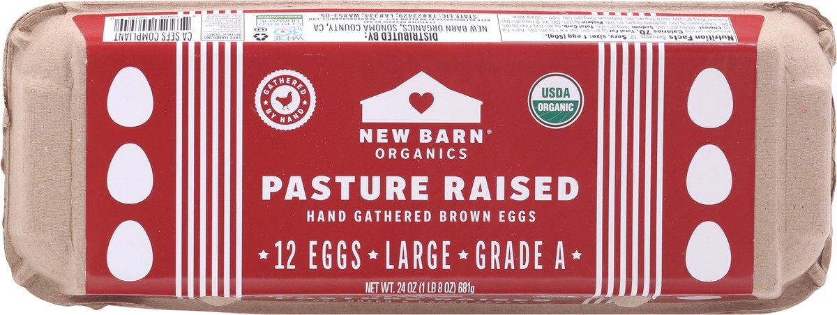 slide 5 of 9, New Barn Organics Organic Regenerative Brown Eggs Large - 12 ct, 12 ct