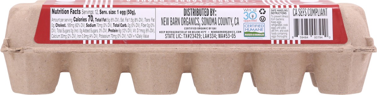 slide 6 of 9, New Barn Organics Organic Regenerative Brown Eggs Large - 12 ct, 12 ct