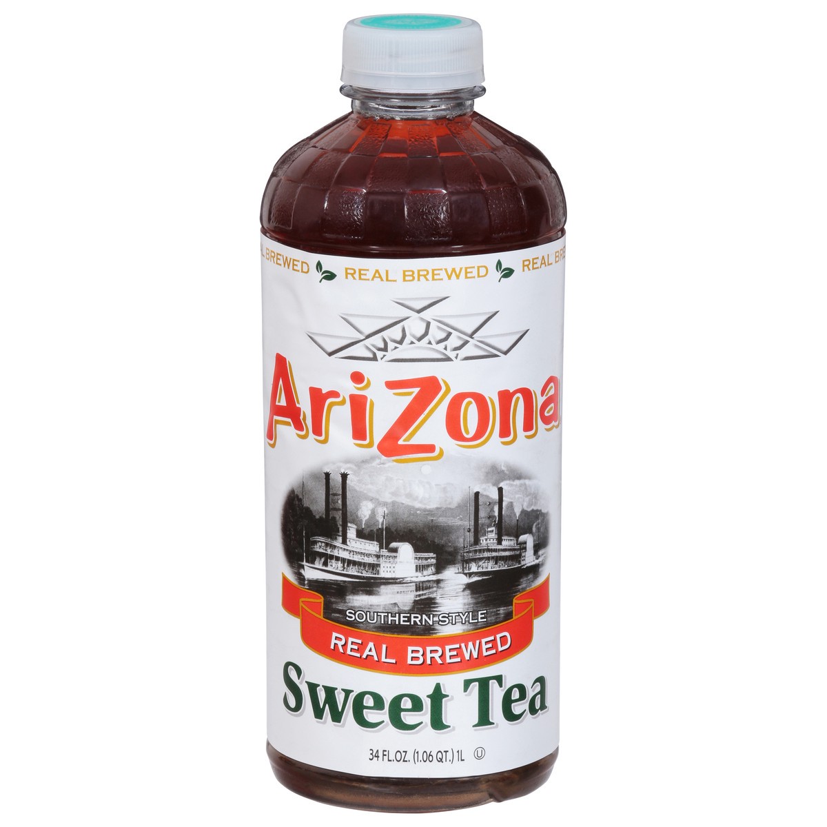 slide 1 of 9, AriZona Real Brewed Southern-Style Sweet Tea - 34 fl oz, 1 liter