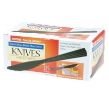 slide 1 of 1, Finesse Black Plastic Knives, 125 ct