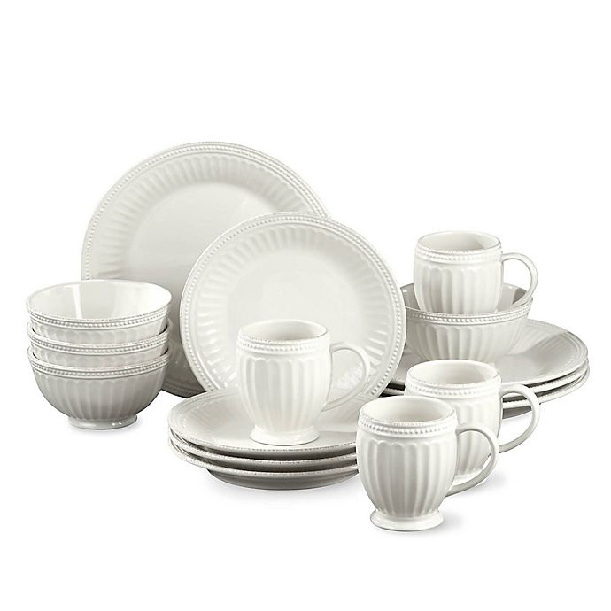 slide 1 of 1, Lenox French Perle Groove Dinnerware Set - White, 16 ct