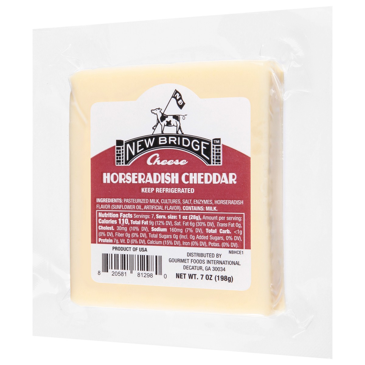 slide 2 of 9, New Bridge Cheese, Horseradish Cheddar, 7 oz