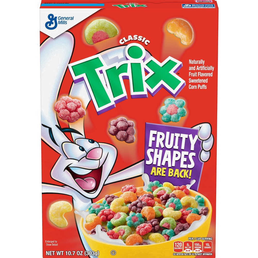 slide 67 of 181, Trix Fruity Breakfast Cereal, 6 Fruity Shapes, Whole Grain, 10.7 OZ, 10.7 oz