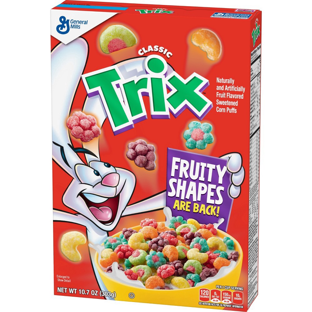 slide 84 of 181, Trix Fruity Breakfast Cereal, 6 Fruity Shapes, Whole Grain, 10.7 OZ, 10.7 oz