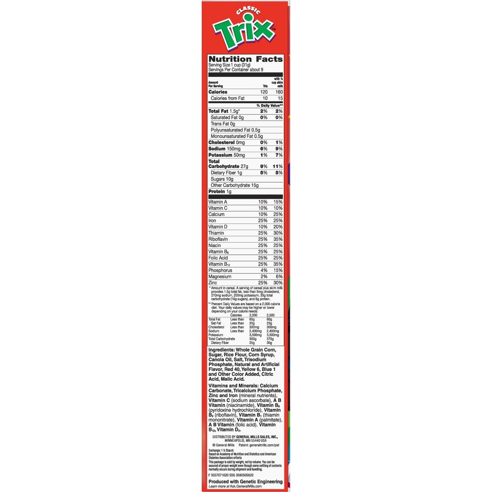 slide 27 of 181, Trix Fruity Breakfast Cereal, 6 Fruity Shapes, Whole Grain, 10.7 OZ, 10.7 oz