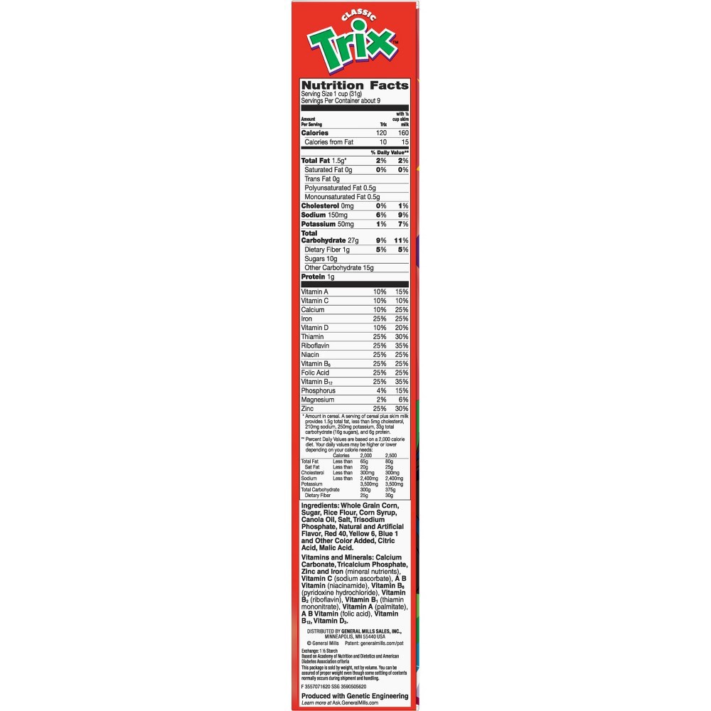 slide 153 of 181, Trix Fruity Breakfast Cereal, 6 Fruity Shapes, Whole Grain, 10.7 OZ, 10.7 oz