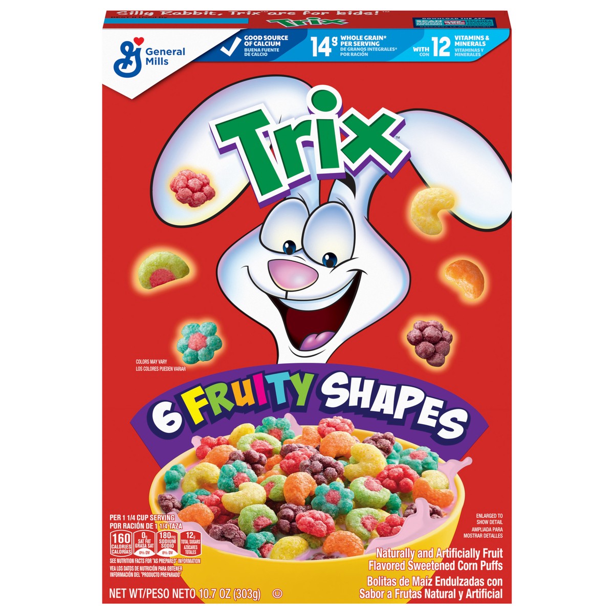 slide 1 of 181, Trix Fruity Breakfast Cereal, 6 Fruity Shapes, Whole Grain, 10.7 OZ, 10.7 oz