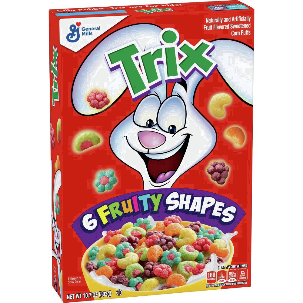 slide 29 of 181, Trix Fruity Breakfast Cereal, 6 Fruity Shapes, Whole Grain, 10.7 OZ, 10.7 oz