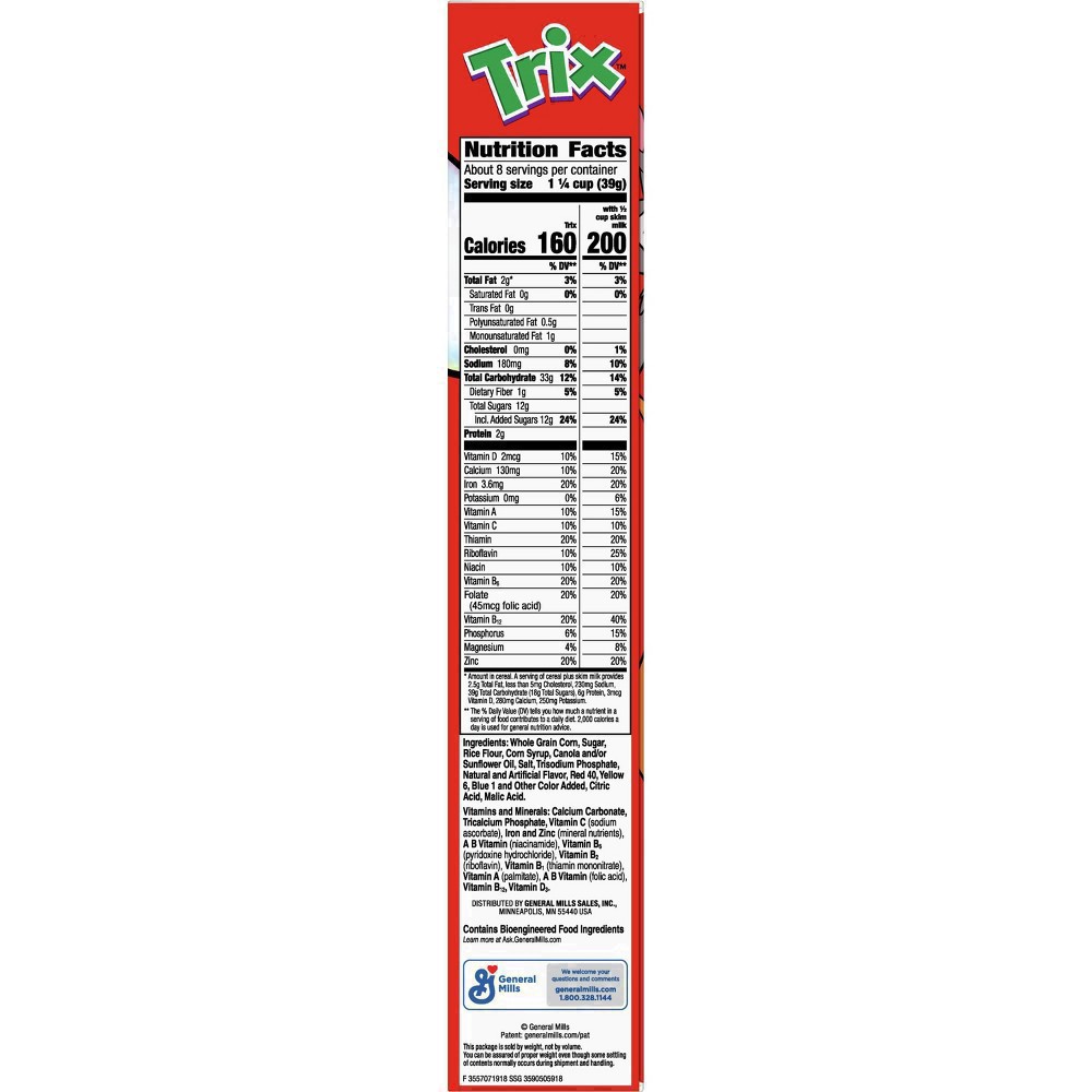 slide 135 of 181, Trix Fruity Breakfast Cereal, 6 Fruity Shapes, Whole Grain, 10.7 OZ, 10.7 oz