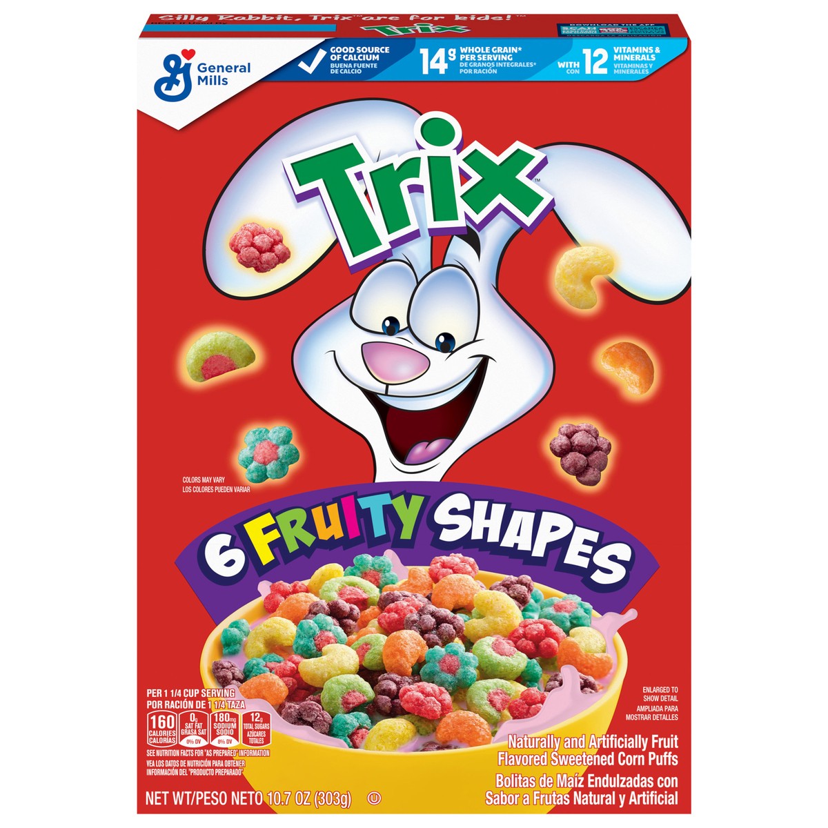 slide 1 of 181, Trix Fruity Breakfast Cereal, 6 Fruity Shapes, Whole Grain, 10.7 OZ, 10.7 oz