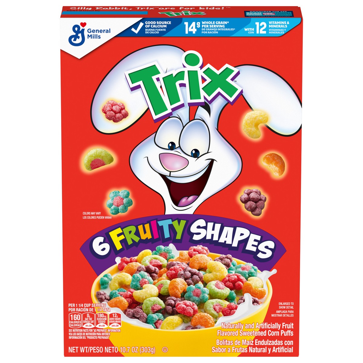 slide 1 of 181, Trix Breakfast Cereal, 6 Fruity Shapes, Made with Whole Grain, 10.7 oz, 10.7 oz