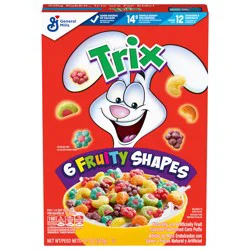Trix Breakfast Cereal, 6 Fruity Shapes, Made with Whole Grain, 10.7 oz