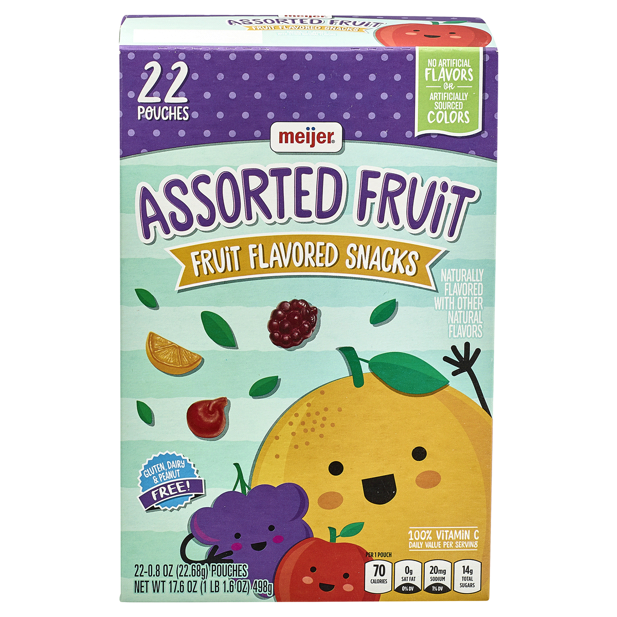 slide 1 of 5, Meijer Assorted Fruit Flavored Snacks, 22 ct, 0.8 oz