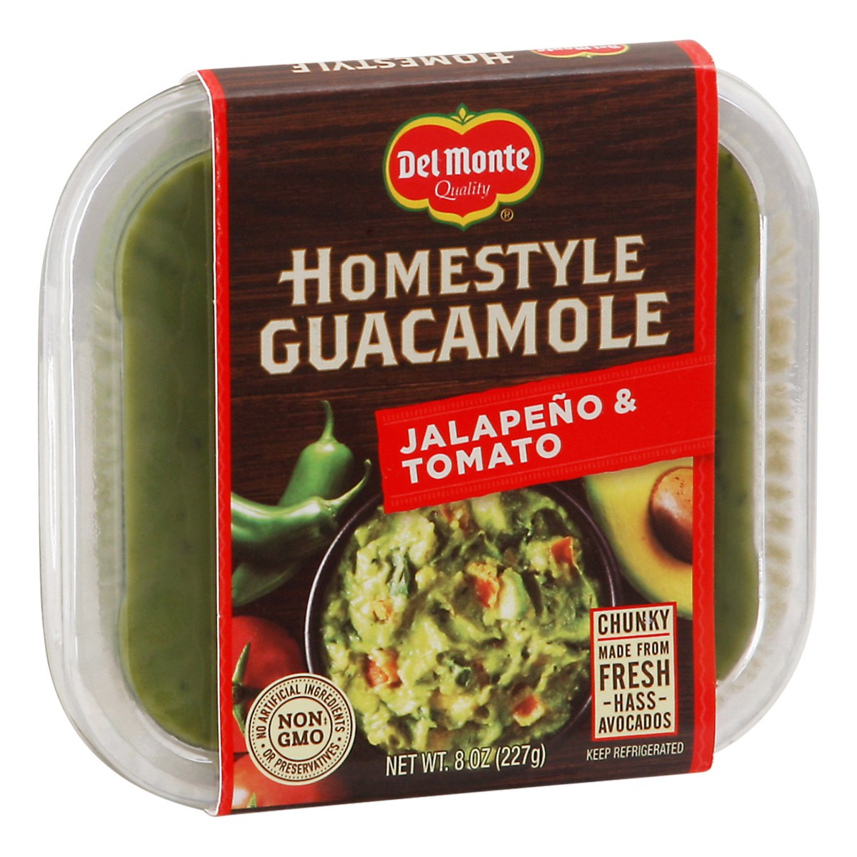 slide 9 of 9, Del Monte Homestyle Jalapeno & Tomato Guacamole 8 oz Clam Shell, 8 oz