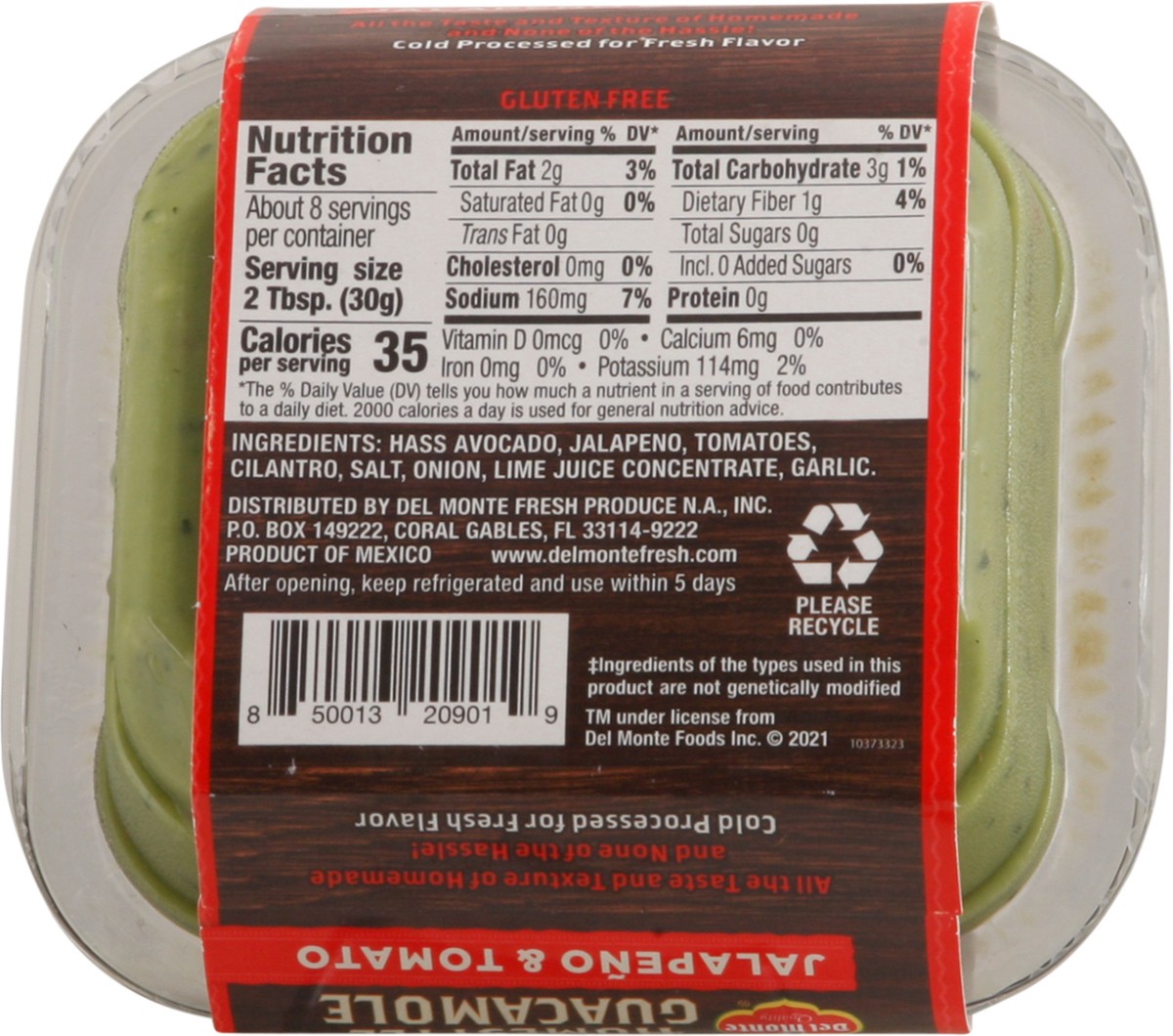 slide 2 of 9, Del Monte Homestyle Jalapeno & Tomato Guacamole 8 oz Clam Shell, 8 oz