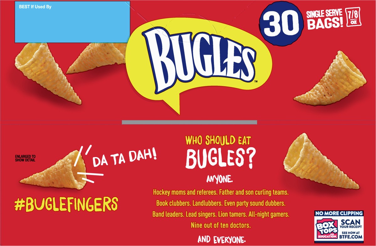 slide 5 of 9, Bugles Original Crispy Corn Snacks, Bulk Snack Bags, 30 Ct, 26.3 oz, 30 ct