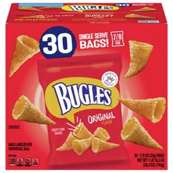 Bugles Original Crispy Corn Snacks, Bulk Snack Bags, 30 Ct, 26.3 oz