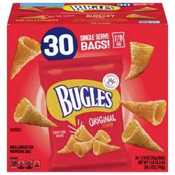 Bugles Original Crispy Corn Snacks, Bulk Snack Bags, 30 Ct, 26.3 oz