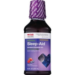 slide 1 of 1, CVS Health Nighttime Sleep Aid Liquid, Berry, 12 Oz, 12 fl oz; 354 ml