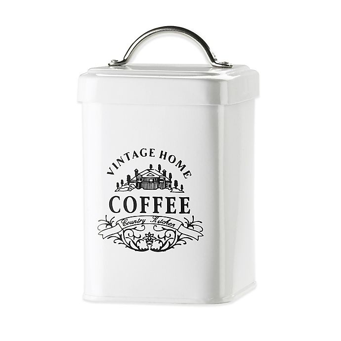 slide 1 of 1, Global Amici Vintage Home Coffee Canister - White, 1 ct