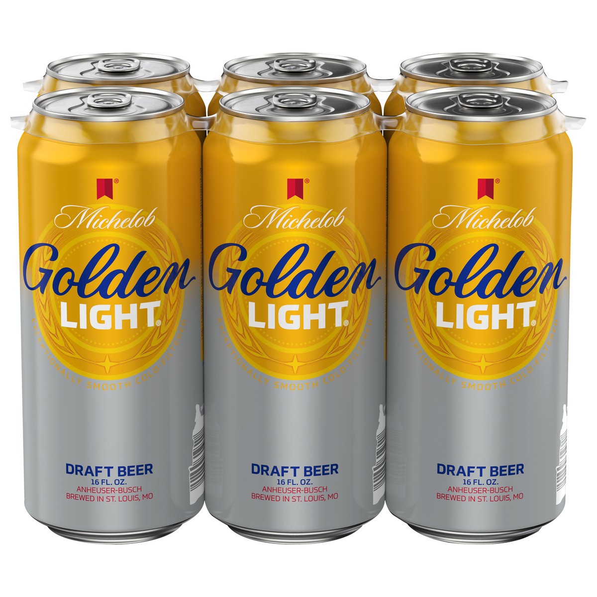 slide 1 of 5, Michelob Golden Light Beer 6 x 16 fl oz Cans, 6 ct
