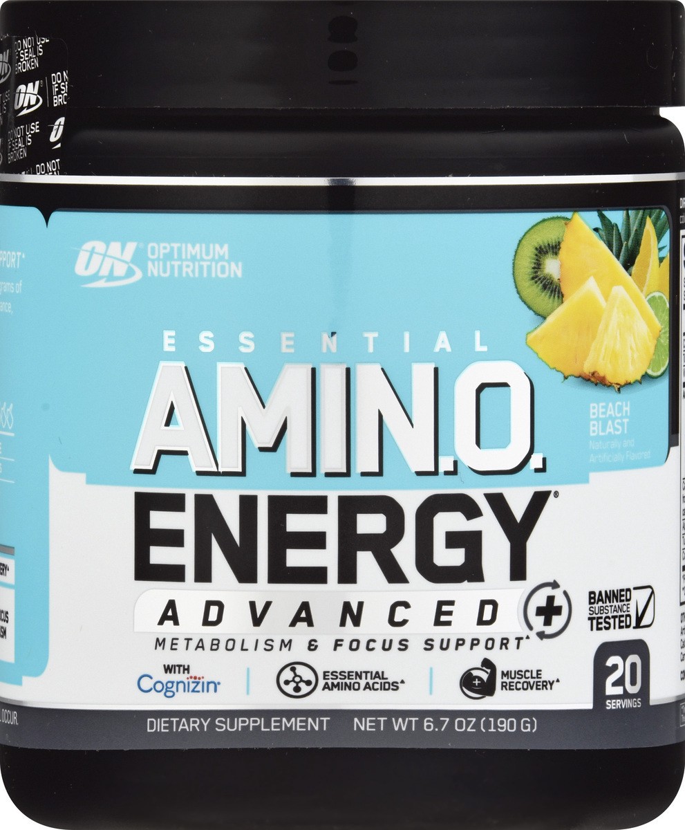 slide 7 of 12, Optimum Nutrition Essential Beach Blast Amin.O. Energy 6.7 oz, 6.7 oz