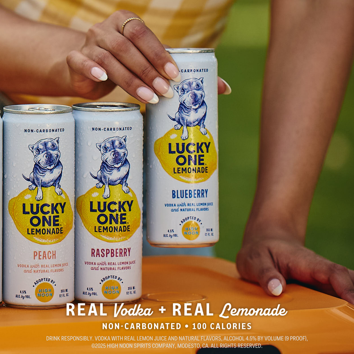 slide 2 of 3, Lucky One Lemonade Blueberry 4Pk Can 355, 4 ct; 355 ml