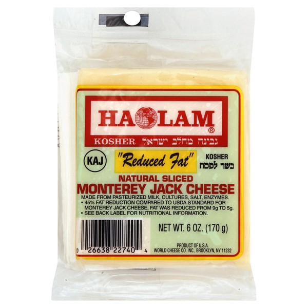 slide 1 of 1, Haolam Sliced Monterey Jack Cheese, 6 oz