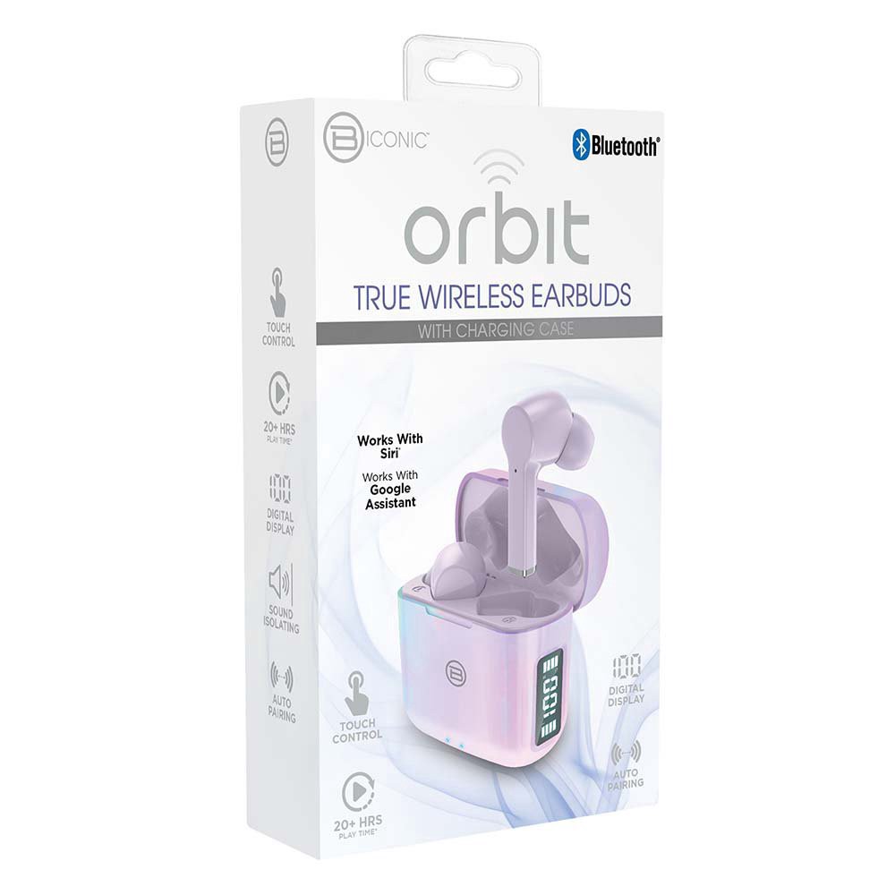 slide 1 of 1, Biconic Orbit True Wireless Earbuds - Purple, 1 ct